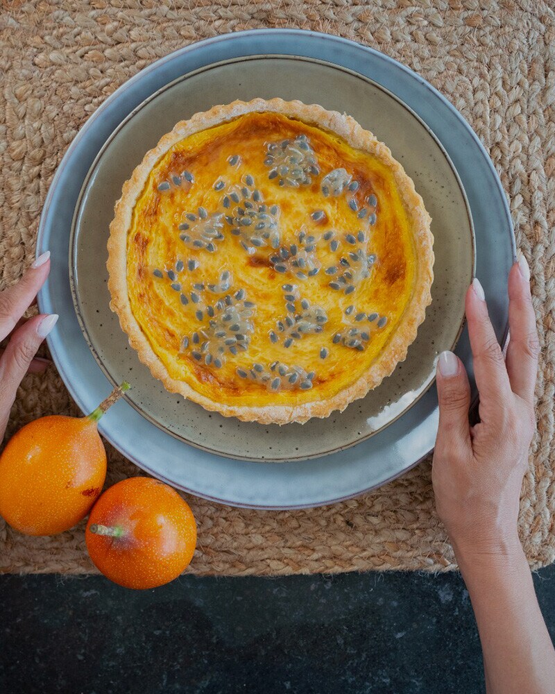 Tarte de Quinoa e Granadilha Tarte de Quinoa e Granadilha