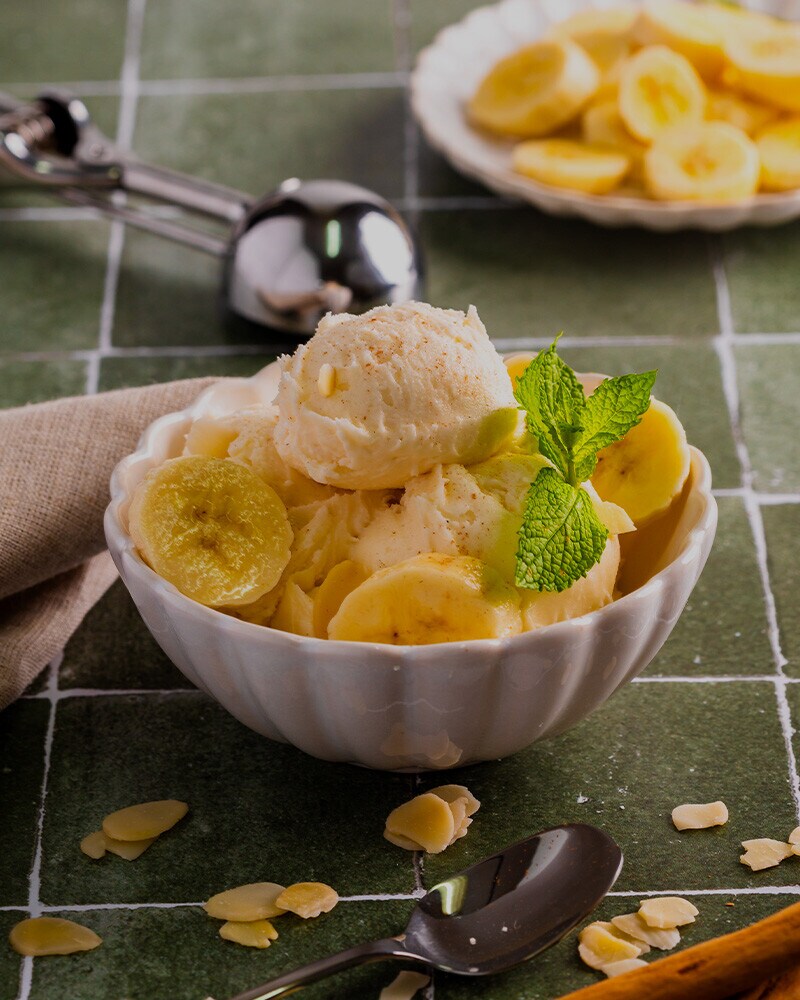 Gelado de Banana e Amêndoa Gelado de Banana e Amêndoa