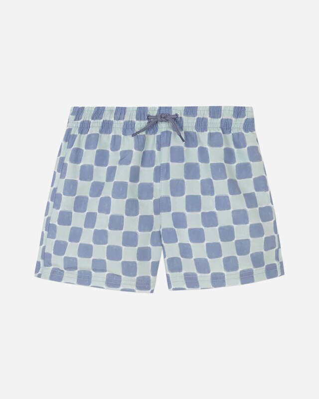 Fato de Banho Infantil Estampado Aos Quadrados Fato de Banho Infantil Estampado Aos Quadrados
