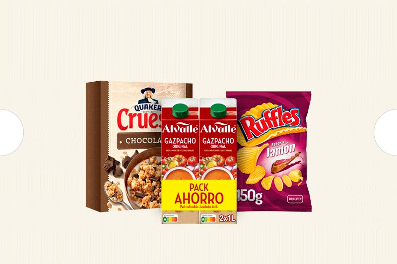 5€ de descuento por compras superiores a 15€ en selección de refrescos, snacks y gazpachos. Introduce código PEPSICODTO al finalizar tu pedido. Exclusivo Online 5€ de descuento por compras superiores a 15€ en selección de refrescos, snacks y gazpachos. Introduce código PEPSICODTO al finalizar tu pedido. Exclusivo Online