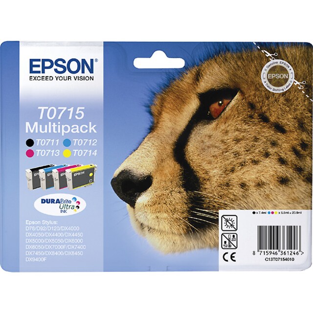 Imagen 0 de Pack 4 Tintas originales Epson T0715 (C13T071540)