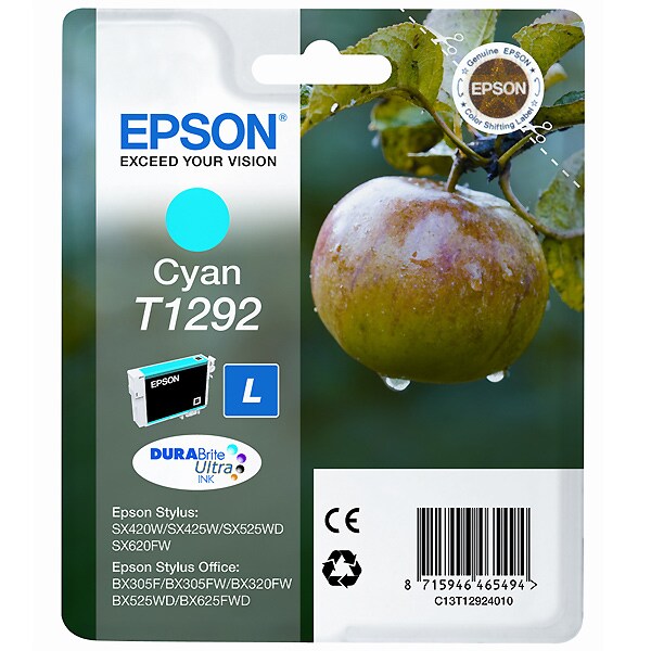 Cartouche d'encre originale Epson Cartucho T1292 cian Cyan