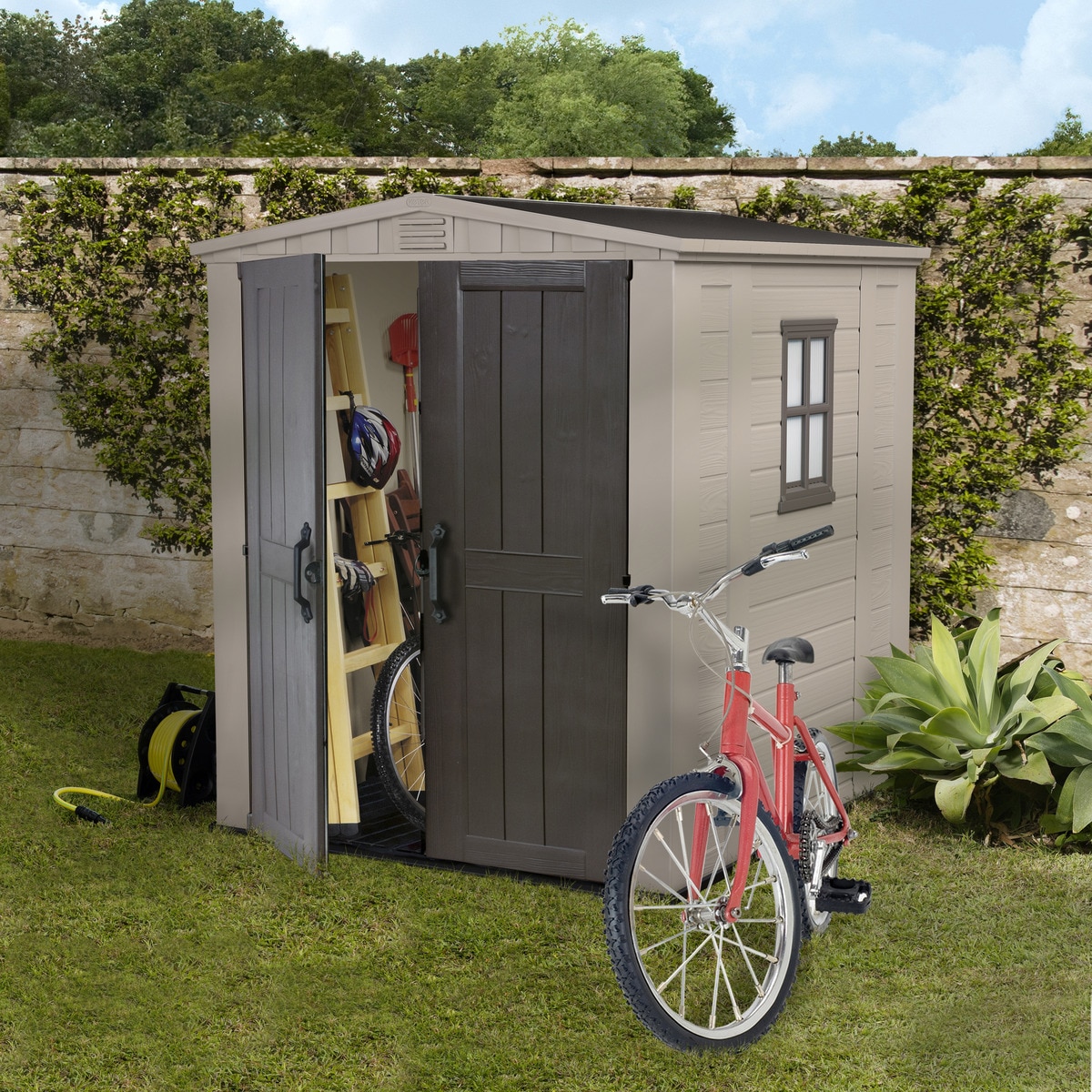 Abrigo de Resina Factor - 178x208x195 cm Bege / Castanho-2