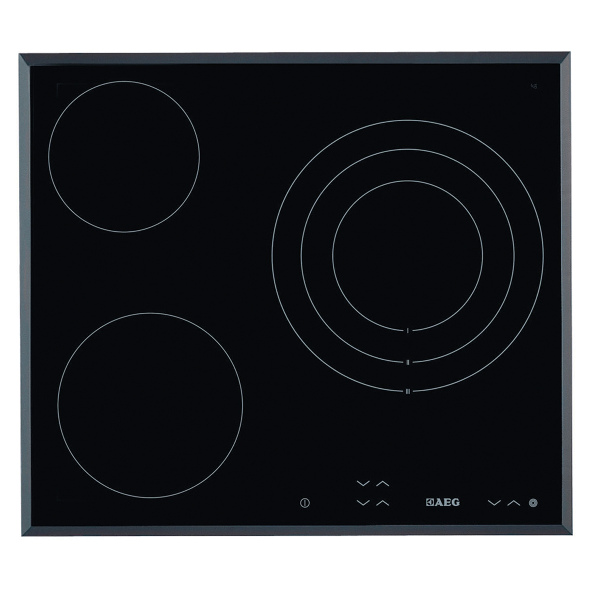 Placa vitrocerámica AEG 3 zonas de cocción - HK623020FB (Reacondicionado Grado A) Negro-1