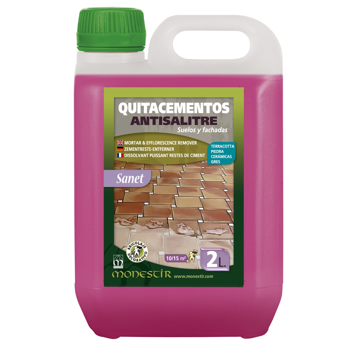 Limpiador Restos Obra Quitacementos y Antisalitre Sanet 2 l 1