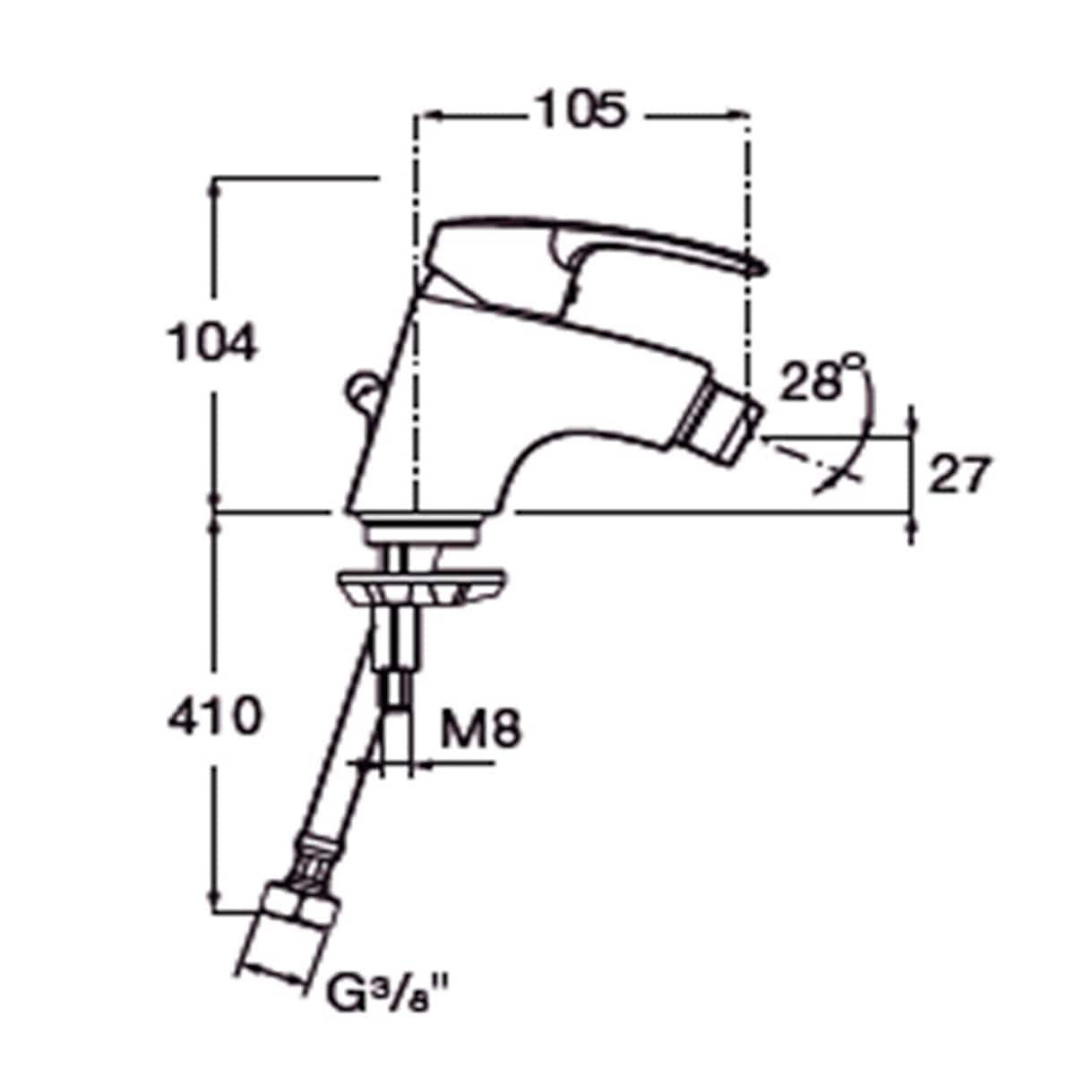 Grifo Monomando de Bidé Eos Cromo-3