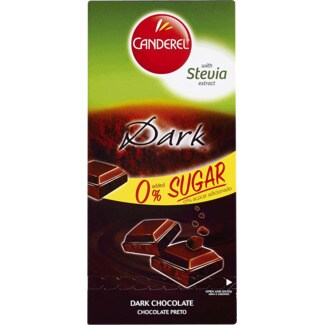 Canderel Chocolate Preto com Stevia embalagem 100 g