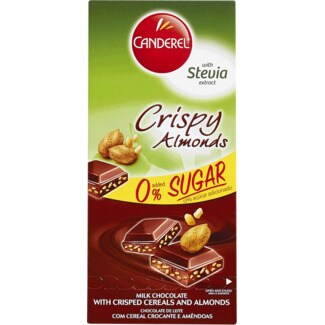 Canderel Chocolate de Leite com Cereais Crocantes e Amêndoas embalagem 100 g
