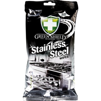 Toalhitas de Limpeza para Aço Inoxidável embalagem 50 unidades - Green Shield