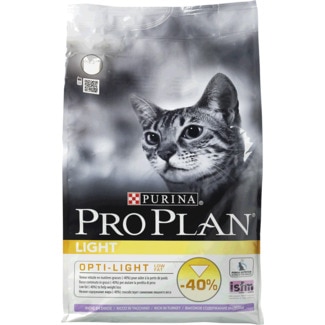 Ração para Gato Adulto Light com Opti-Light Rica em Peru embalagem 3 kg - Purina Pro Plan