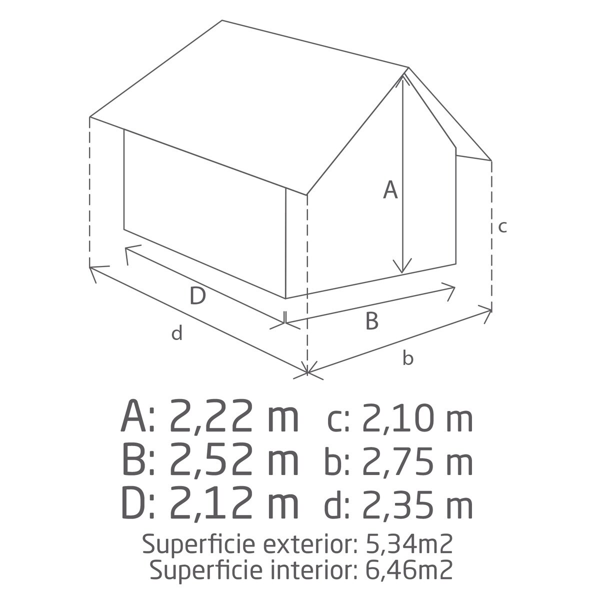 Caseta metálica Highline 3 doble puerta Plata metalizada-2