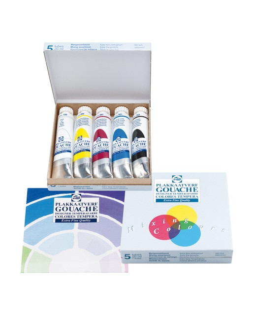 Set de Cinco Tubos de Témpera Gouache Colores Primarios de 20 Ml Talens Multicolor Multicolor-1