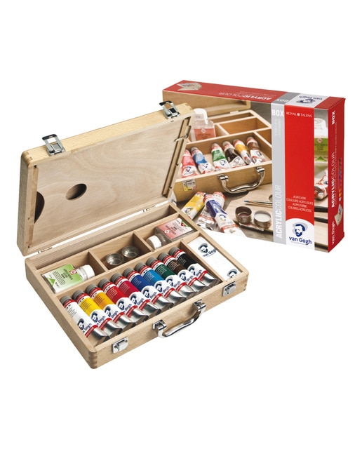 Imagen 0 de Caja de Madera con Tubos de Acrílico y Accesorios Van Gogh Multicolor