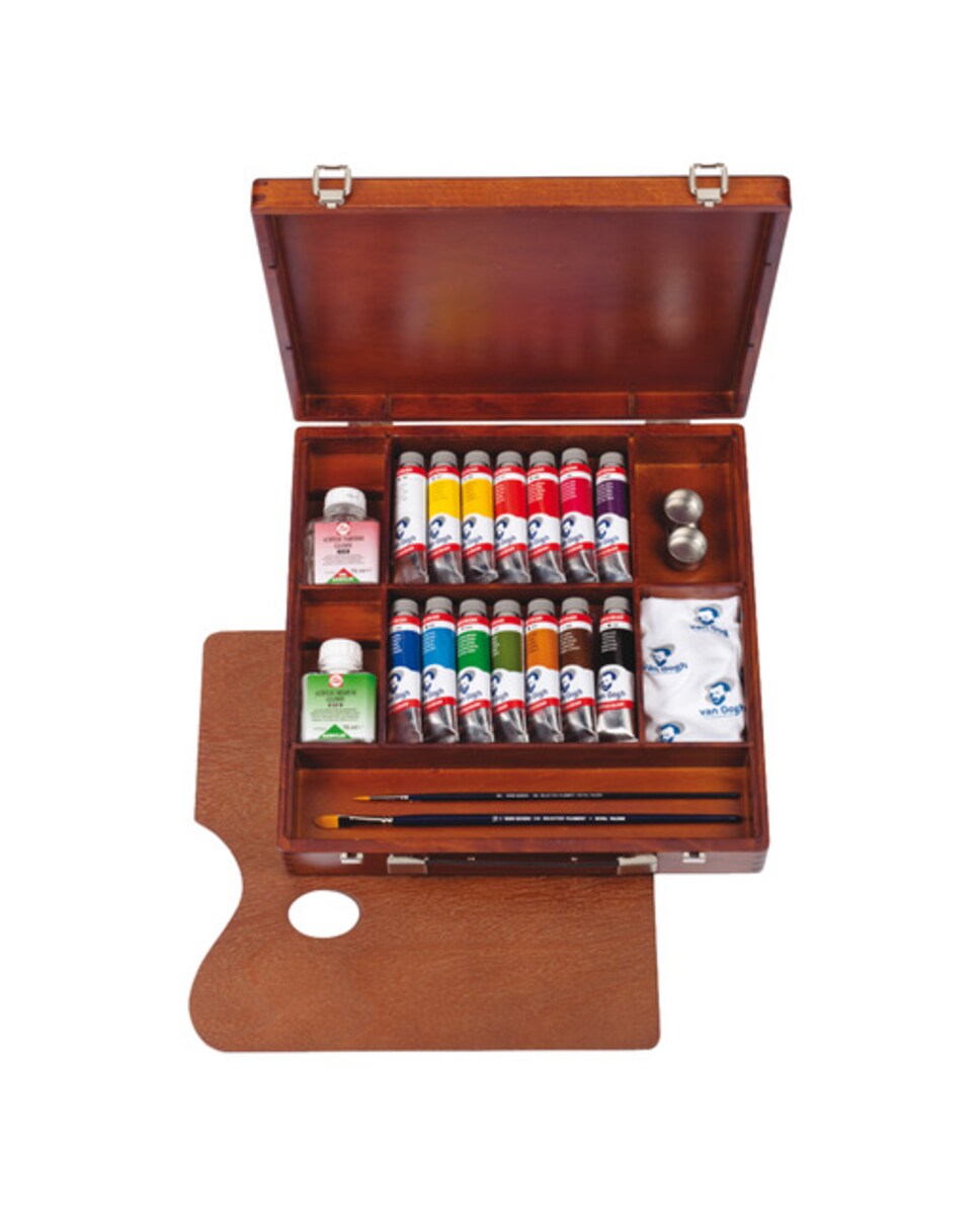 Caja de Madera de Acrilicos Inspiration Van Gogh Van Gogh Marrón Marrón-1