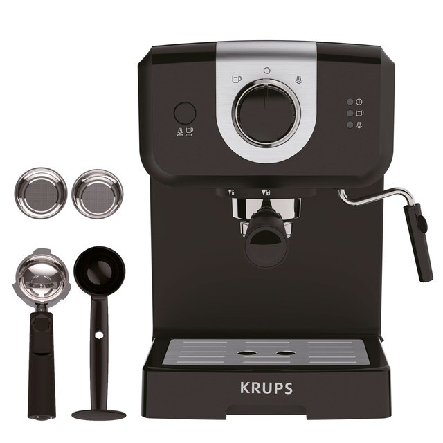 Cafetera Espresso manual Krups XP3208 Opio 15 bares de presión y espumador  de leche · El Corte Inglés
