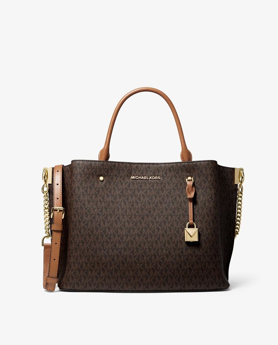 Bolso de mano Michael Michael Kors satchel Arielle transformable en marrón con logotipos