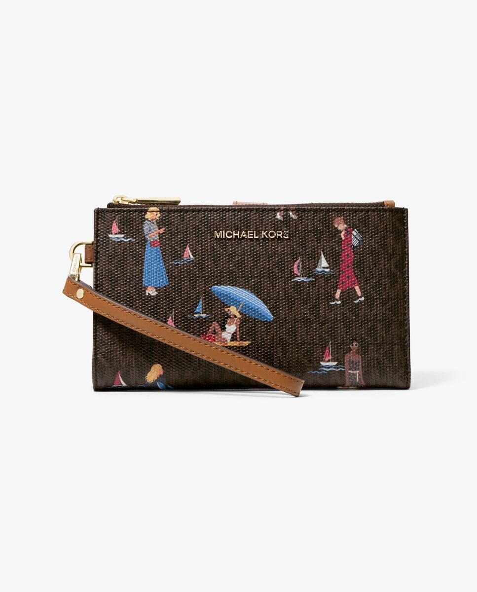 Cartera de mujer Michael Michael Kors Adele en marrón con motivo Jet