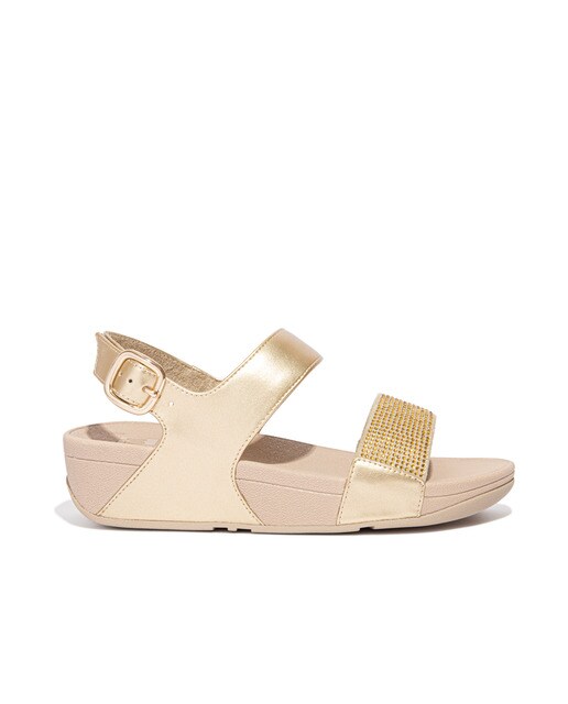 Sandalias de cuña de mujer de dos tiras en color oro · FitFlop · El Corte  Inglés
