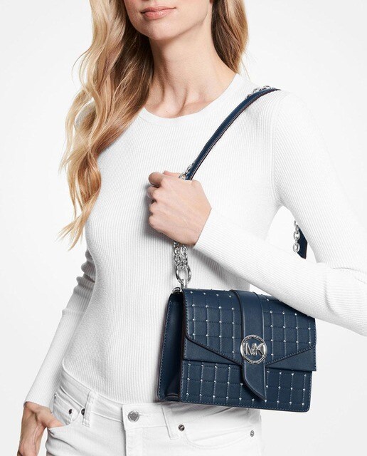 Bandolera de mujer Greenwich en azul marino con brillantes · Michael  Michael Kors · El Corte Inglés