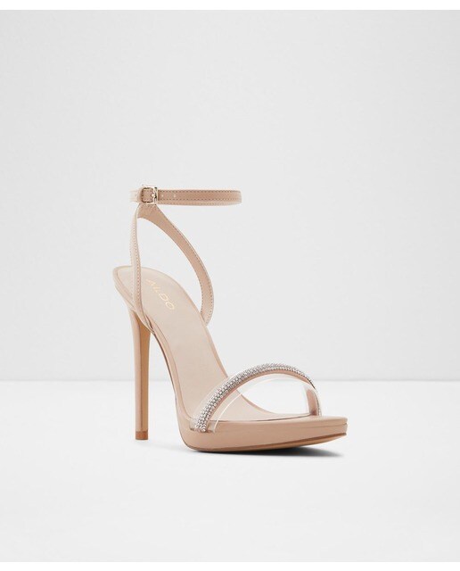 Sandalias de tacón de mujer en color beige con detalles brillantes · Aldo ·  El Corte Inglés