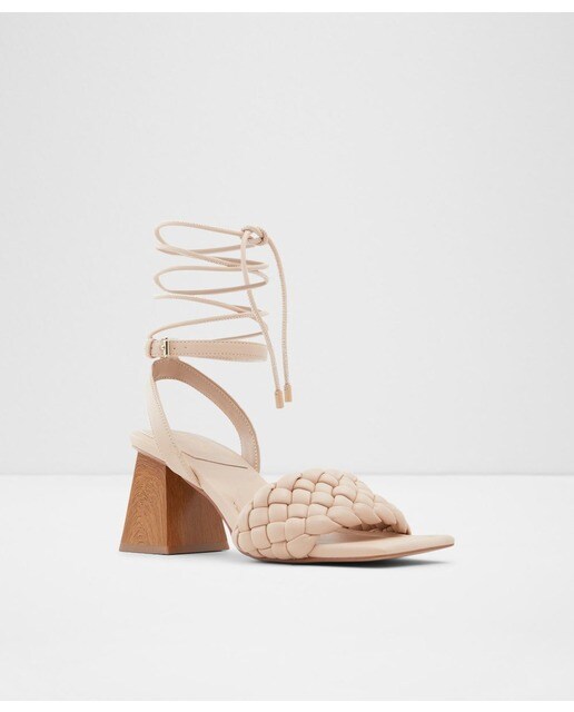 Sandalias de tacón de mujer en color beige con textura trenzada · Aldo · El  Corte Inglés
