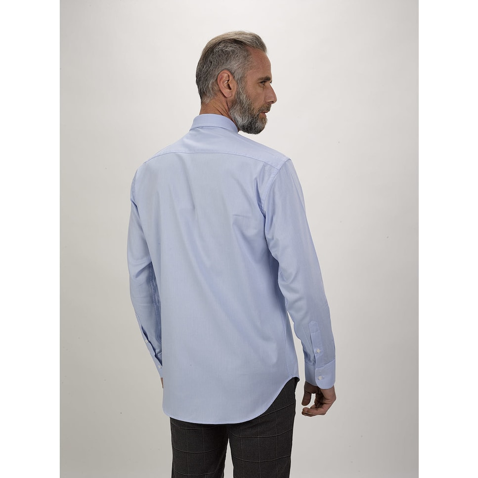 Camisa Fit Regular e Algodão Piquet Azul-2