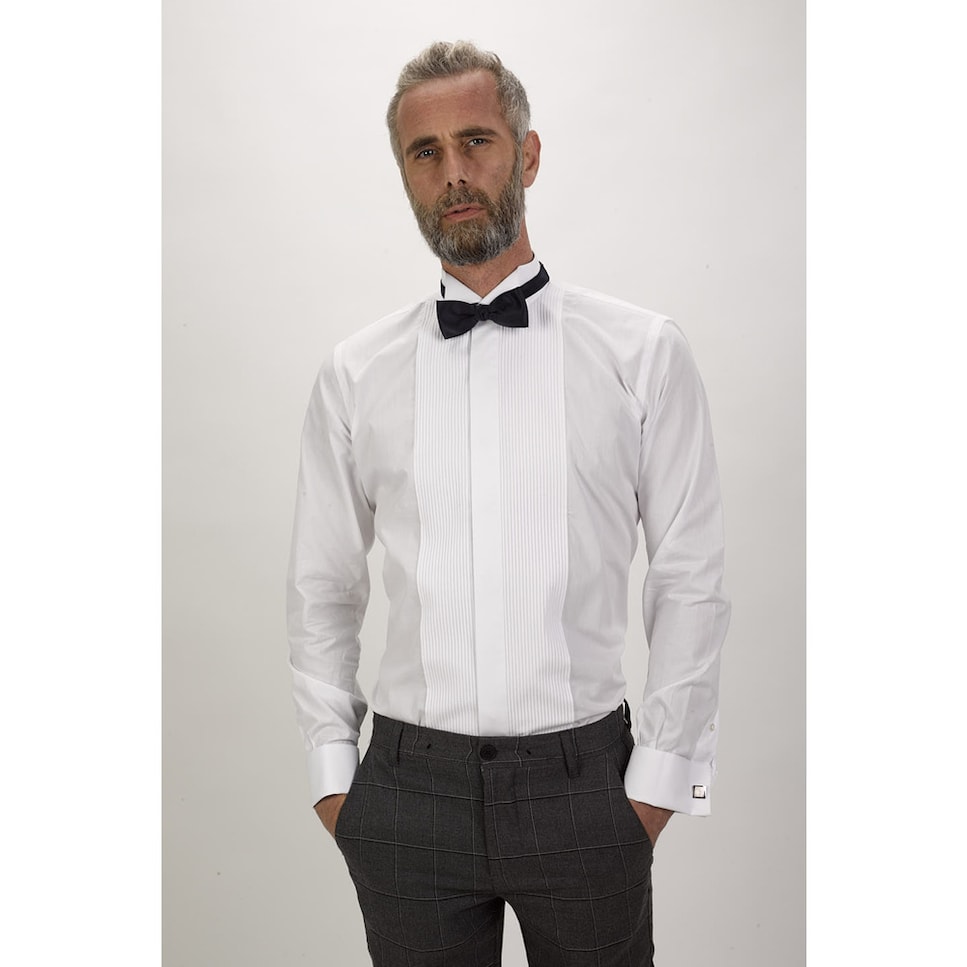Camisa Cerimónia Branca, Fit Regular e Polissado Branco-1