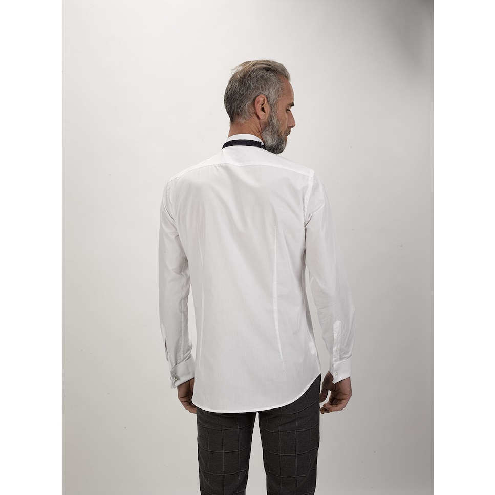 Camisa Cerimónia Branca, Fit Regular e Polissado Branco-3