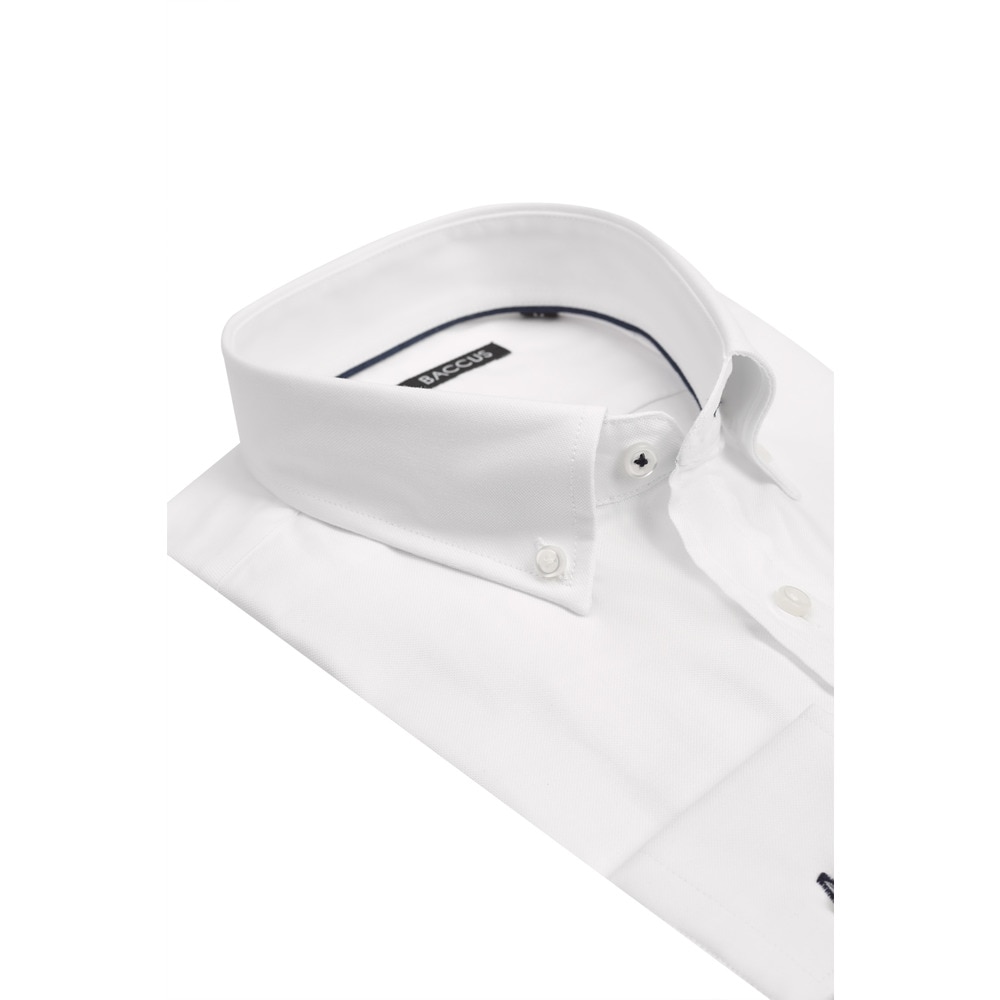 Camisa Sport, Fit Regular, Oxford com botão no colarinho e bolso Branco-4