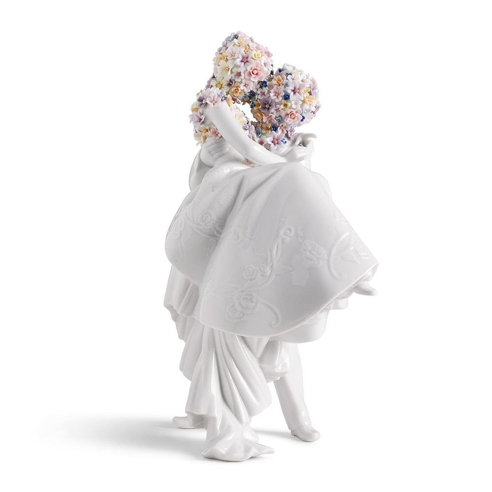 Imagen 1 de Figura joven pareja Amor II con flores Lladró - Blanco Blanco