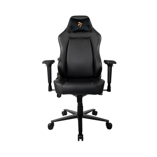 Imagen 0 de Silla Gaming Arozzi Primo Pu negra y logo dorado