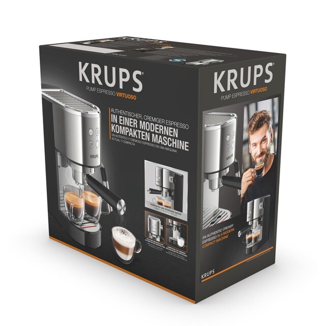 Cafetera espresso Krups Virtuoso XP442C estructura de acero inoxidable · El  Corte Inglés