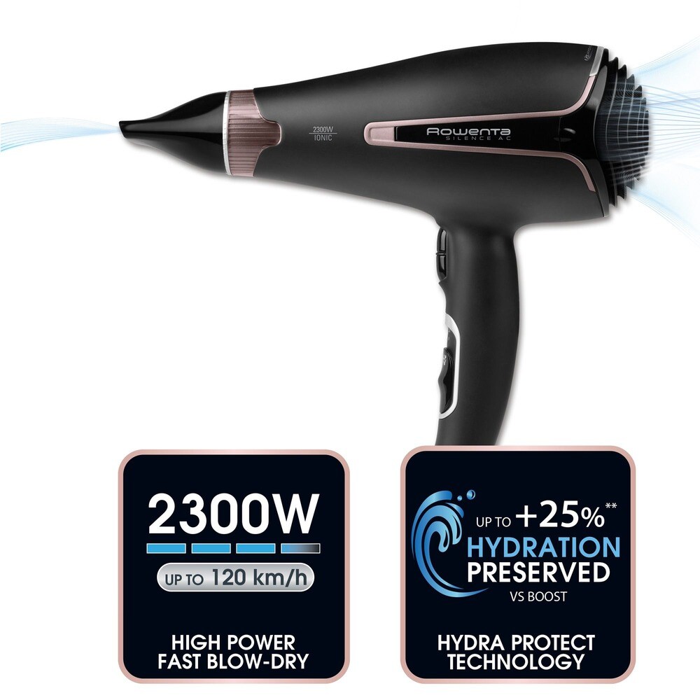 Secador de pelo Rowenta Silence CV7920 2300W ultra silencioso con  Tecnología Hidra Protect · El Corte Inglés
