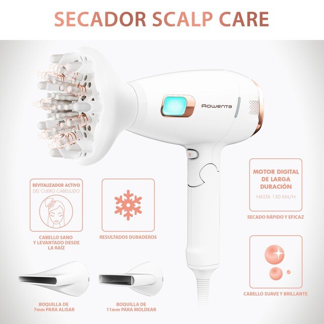 Secador de pelo masajeador Rowenta CV924 Scalp Care Ultimate Experience  2200 W · El Corte Inglés