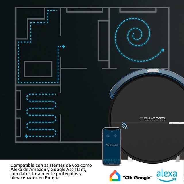 Robot aspirador con mopa Rowenta X-PLORER SERIE 60 ultraplano RR7455, 4 en  1 · El Corte Inglés
