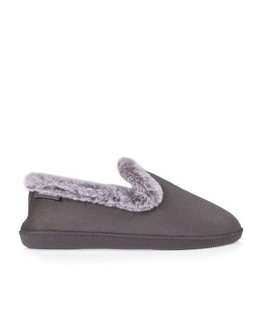 Zapatillas de casa cerradas de mujer con pelo en color gris · Isotoner · El Corte  Inglés