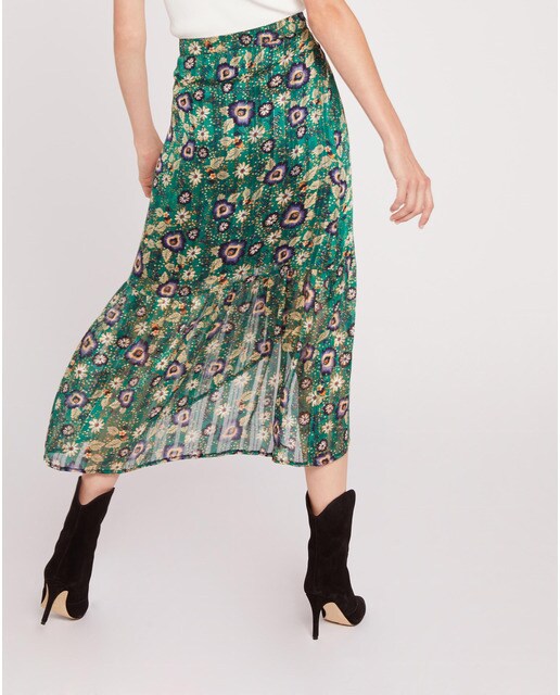 Falda midi estampada con detalle de nudo en cintura · Morgan · El Corte  Inglés