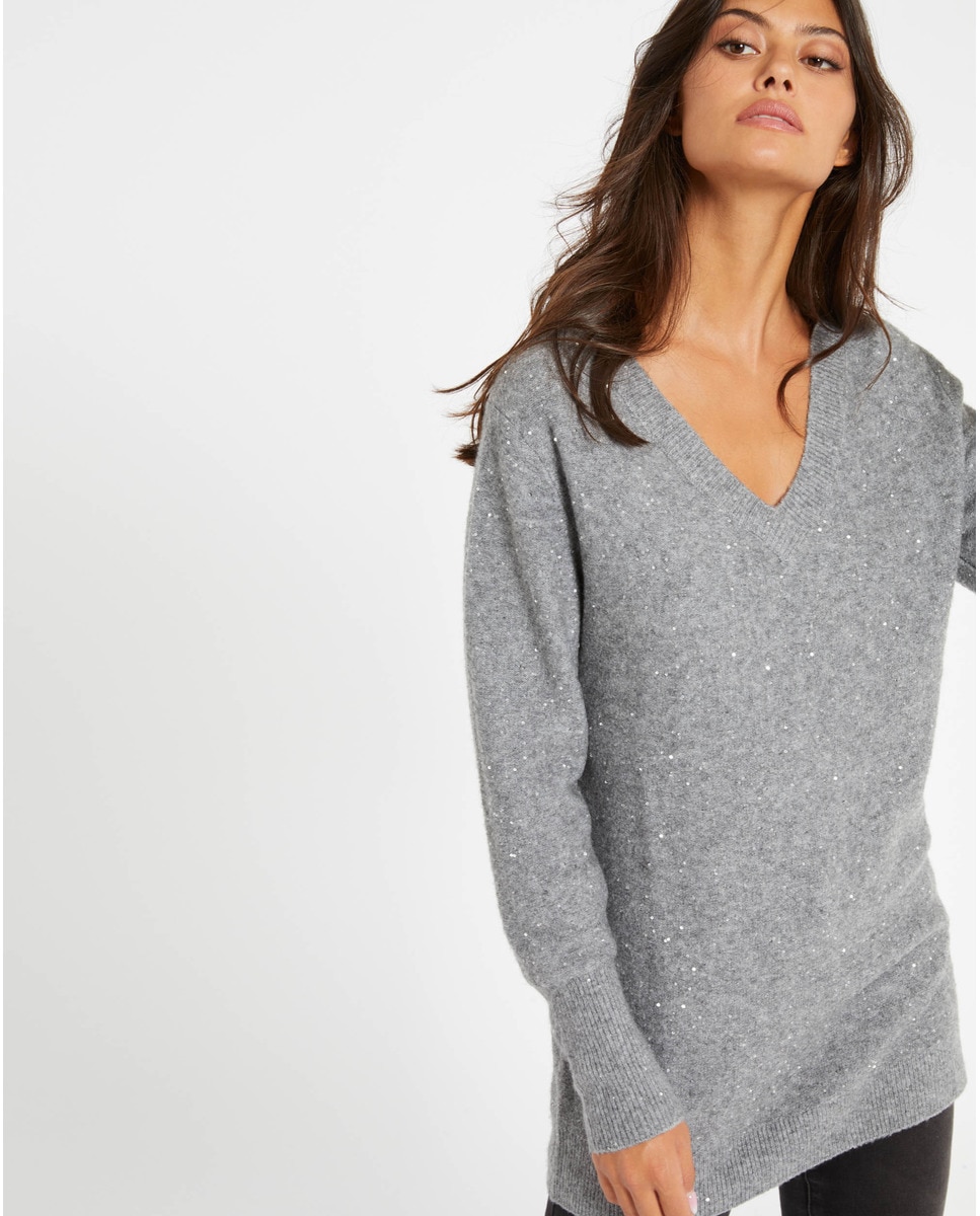 Jersey de mujer de manga larga con detalles de lentejuelas · · El Corte Inglés Jersey de mujer de manga larga con detalles de lentejuelas · · El Corte Inglés