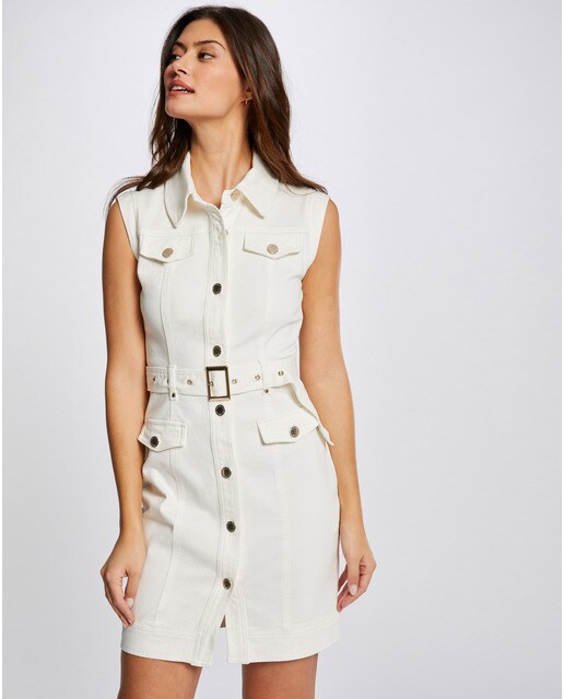 Vestido recto vaquero con cinturón · Morgan · El Corte Inglés