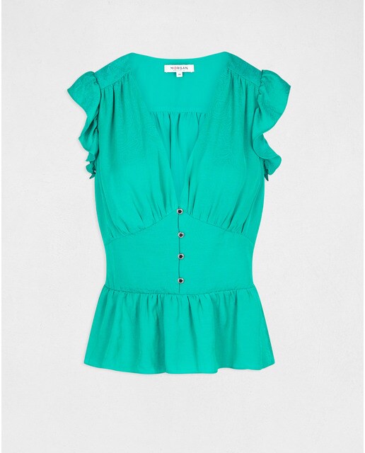 Blusa de mujer de manga corta con volantes · Morgan · El Corte Inglés