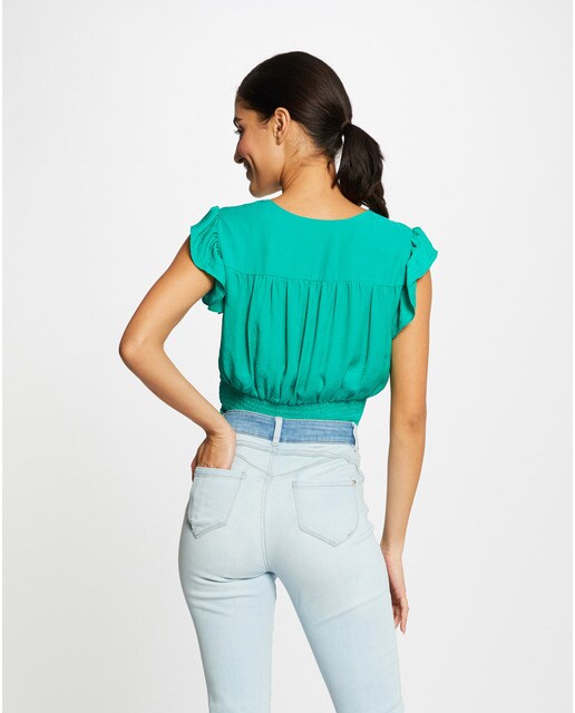 Blusa de mujer de manga corta con volantes · Morgan · El Corte Inglés