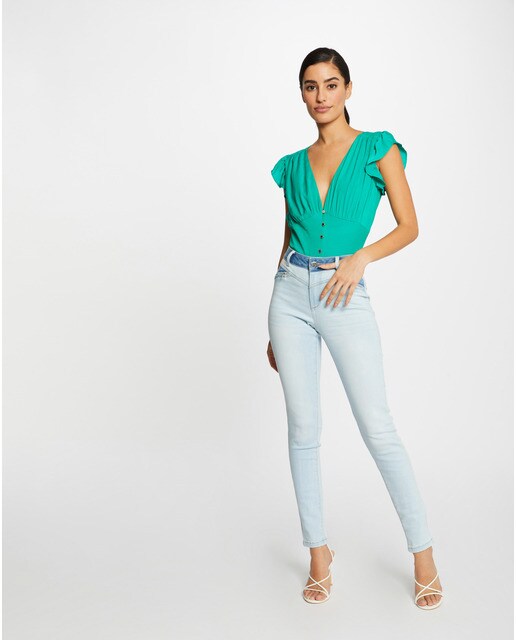 Blusa de mujer de manga corta con volantes · Morgan · El Corte Inglés