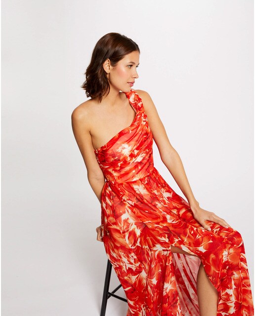 Vestido largo acampanado en estampado · Morgan · El Corte Inglés