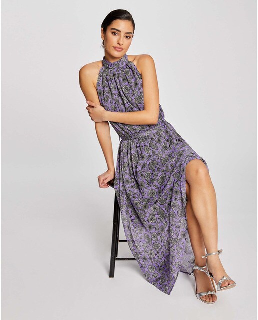 Vestido largo acampanado en estampado · Morgan · El Corte Inglés