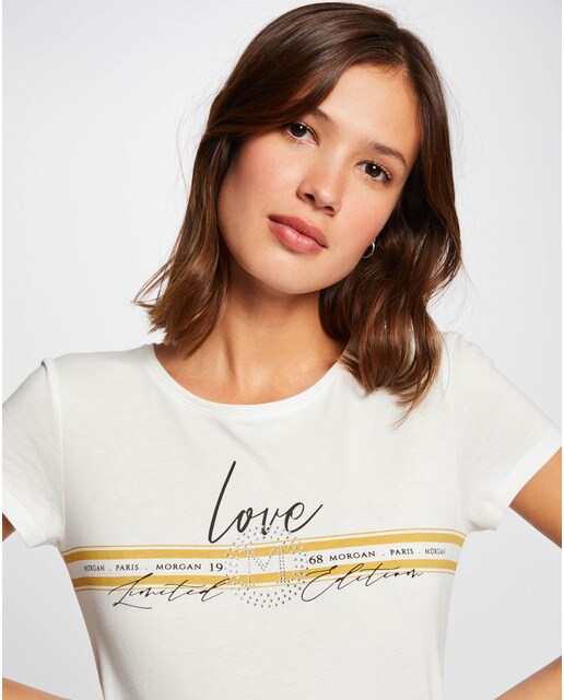 Camiseta de mujer de manga corta con mensaje · Morgan · El Corte Inglés