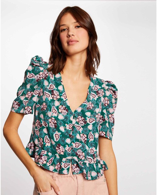 Camisa de mujer de manga corta con estampado floral · Morgan · El Corte  Inglés