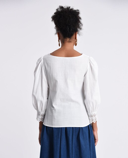 Blusa de mujer de algodón con detalles de encaje · Molly Bracken · El Corte  Inglés