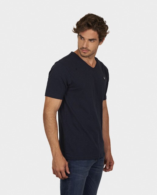 Camiseta de hombre de manga corta y cuello pico en algodón orgánico ·  Kaporal · El Corte Inglés