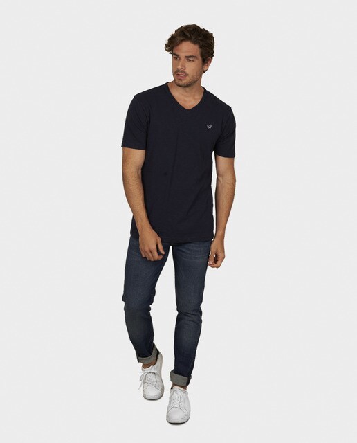Camiseta de hombre de manga corta y cuello pico en algodón orgánico ·  Kaporal · El Corte Inglés