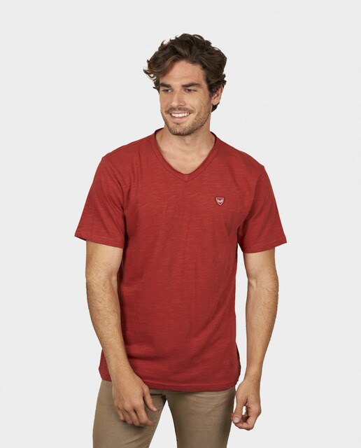 Camiseta de hombre de manga corta y cuello pico en algodón orgánico ·  Kaporal · El Corte Inglés